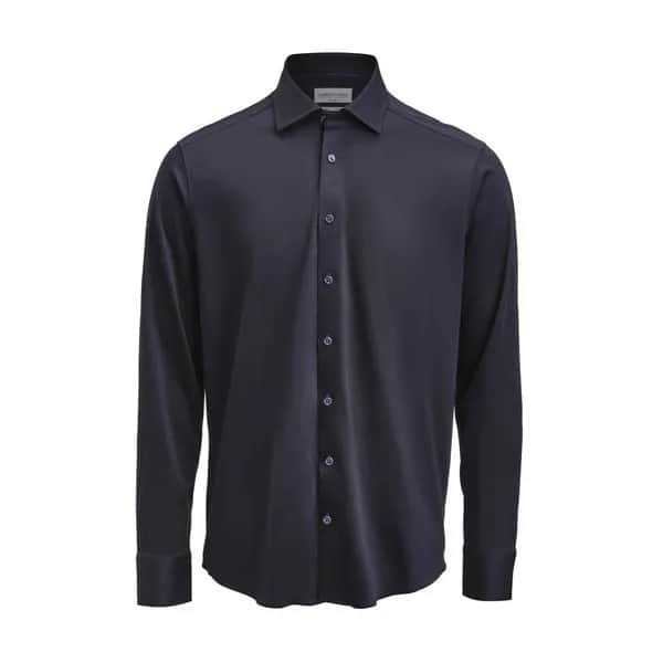 IB132 Interlock Knit Hemd Slim Fit Herren - Marine