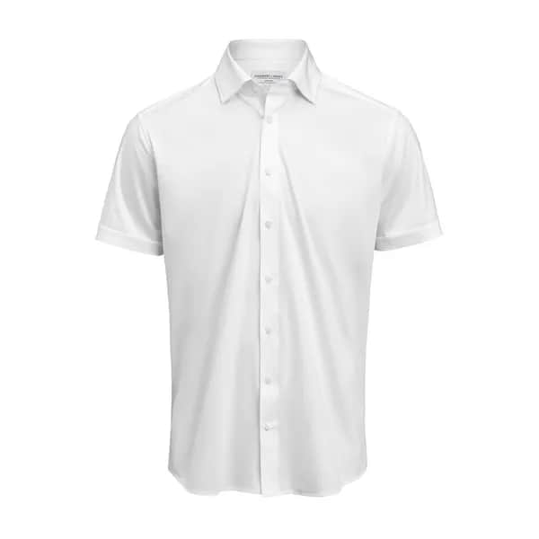IB132 Interlock Knit S/S Hemd Slim Fit Herren - Weiß
