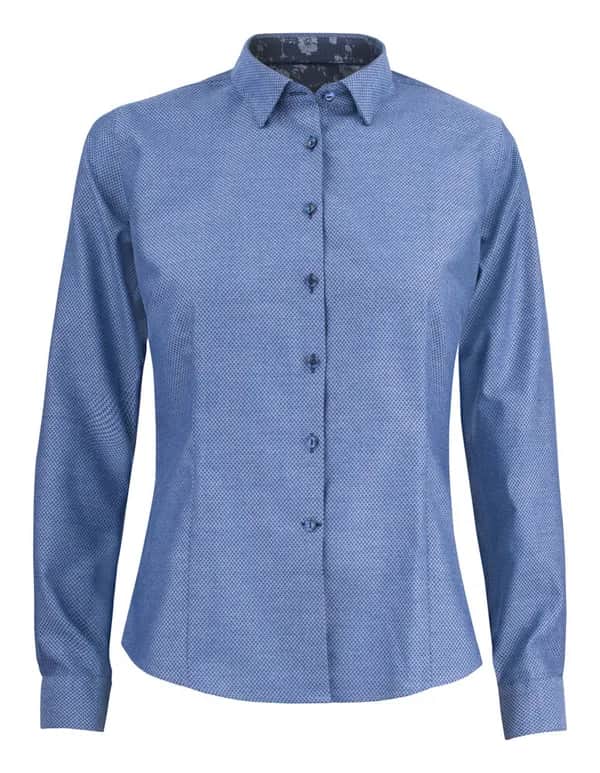 PB144 Brushed Jacquard Damen Blusen - Indigo