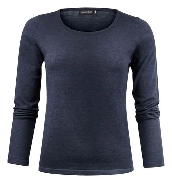 Merino U Strickpullover Damen - Marine