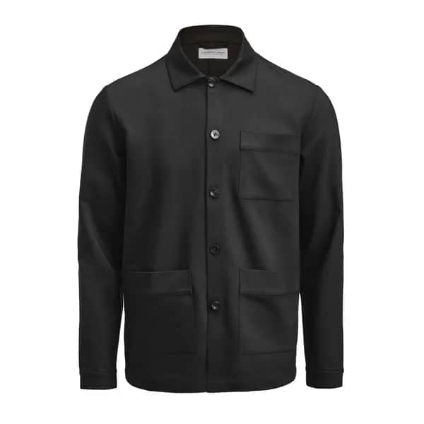 Patch Pocket Hemdjacke Unisex - Schwarz