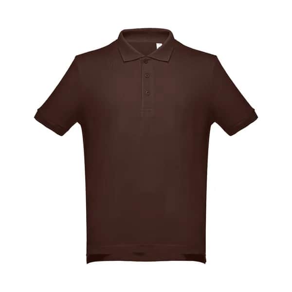Kurzarm-Poloshirt aus Baumwolle für Herren - THC ADAM - Dunkelbraun