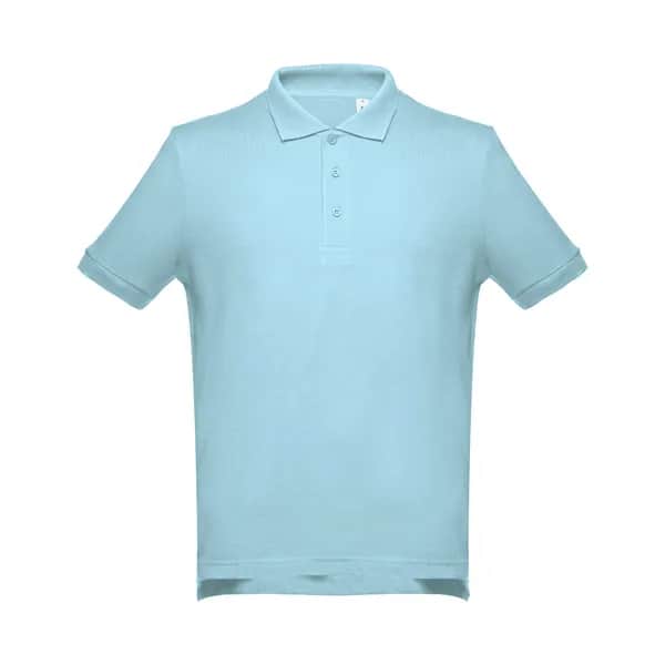 Kurzarm-Poloshirt aus Baumwolle für Herren - THC ADAM - Hellblau