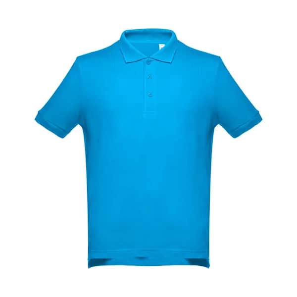 Kurzarm-Poloshirt aus Baumwolle für Herren - THC ADAM - Wasserblau