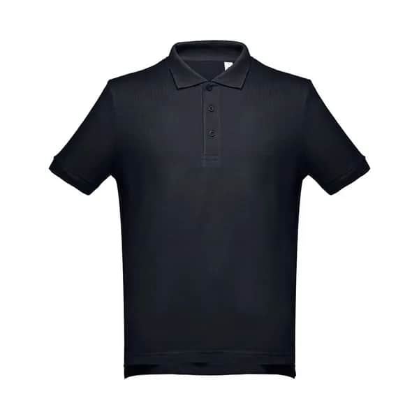 Kurzarm-Poloshirt aus Baumwolle für Herren - THC ADAM - Nachtblau