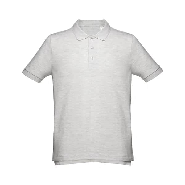 Kurzarm-Poloshirt aus Baumwolle für Herren - THC ADAM - Weiss melliert