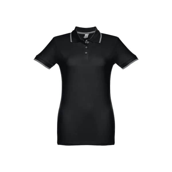 Slim fit Damen Poloshirt - THC ROME WOMEN - Schwarz