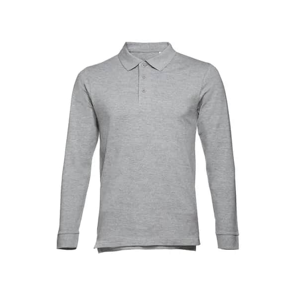 Herren Langarm-Poloshirt - THC BERN 3XL - Hellgrau melliert
