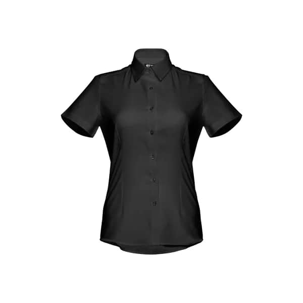 Kurzärmeliges Oxford-Hemd für Damen - THC LONDON WOMEN - Schwarz