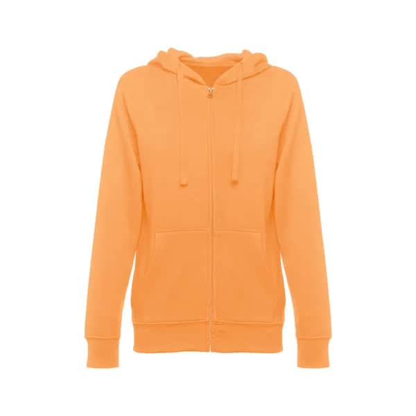 Sweatshirt für Frauen aus Baumwolle und Polyester - THC AMSTERDAM WOMEN - Korallenorange
