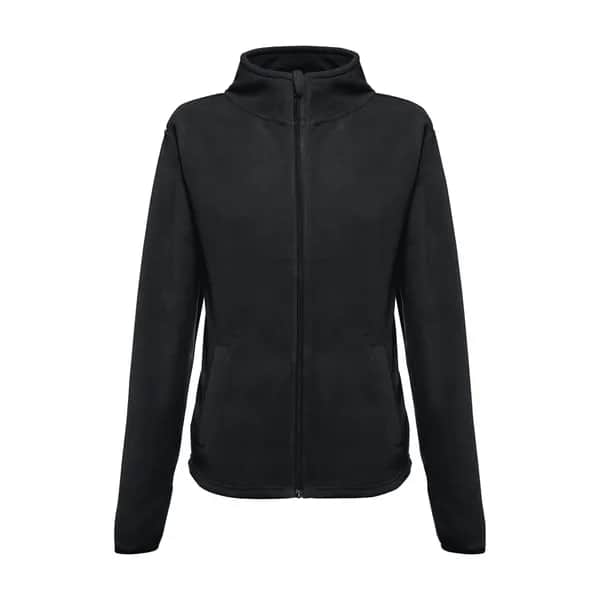 Polarfleecejacke aus Polyester mit Gürtel für Damen - THC HELSINKI WOMEN - Schwarz