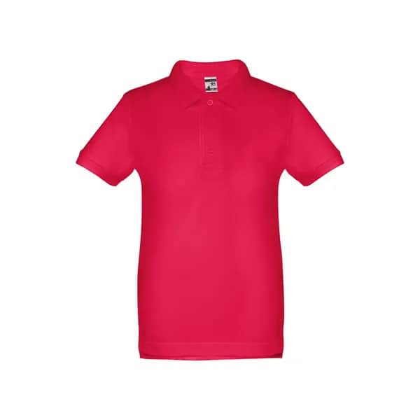 Kurzärmeliges Baumwoll-Poloshirt für Kinder (unisex) - THC ADAM KIDS - Rot