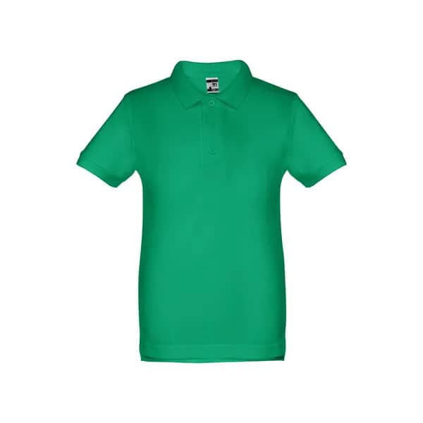 Kurzärmeliges Baumwoll-Poloshirt für Kinder (unisex) - THC ADAM KIDS - Grün