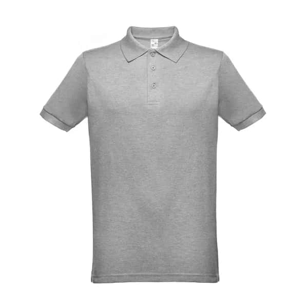 Kurzarm-Poloshirt für Herren - THC BERLIN - Hellgrau melliert