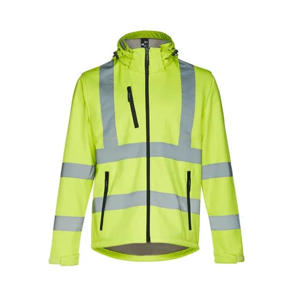 Softshell-Jacke mit hoher Sichtbarkeit (Unisex) - THC ZAGREB WORK - Gelb Hexachrome