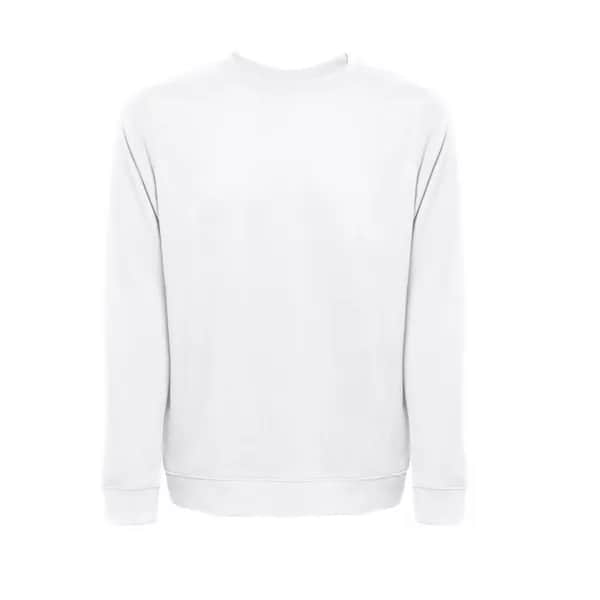 Sweatshirt (unisex) aus italienischem Frottee ohne Krempel. Weiße Farbe - THC COLOMBO WH - Weiß