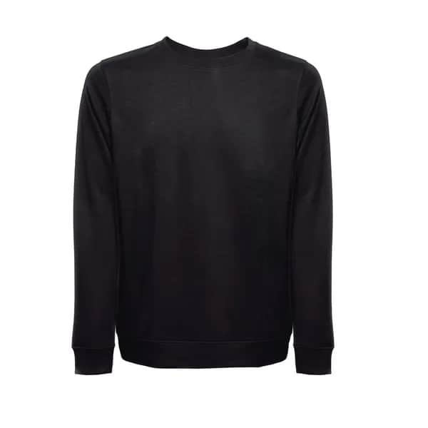 Sweatshirt (unisex) aus italienischem Frottee ohne Knopfleiste - THC COLOMBO - Schwarz