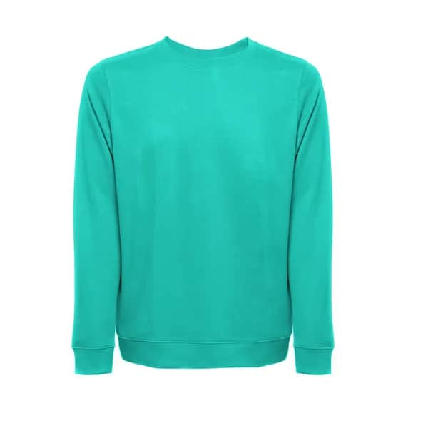 Sweatshirt (unisex) aus italienischem Frottee ohne Knopfleiste - THC COLOMBO - Türkisgrün