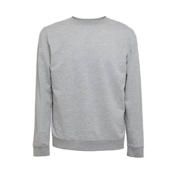 Sweatshirt (unisex) aus italienischem Frottee ohne Knopfleiste - THC COLOMBO - Hellgrau melliert