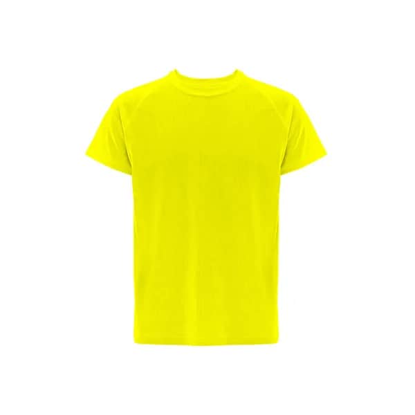 Kurzärmeliges technisches T-Shirt aus Polyester - THC MOVE - Gelb Hexachrome