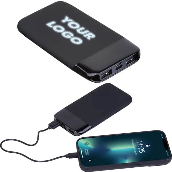 8.000 mAh Powerbank mit leuchtendem Logo FLOYD - schwarz