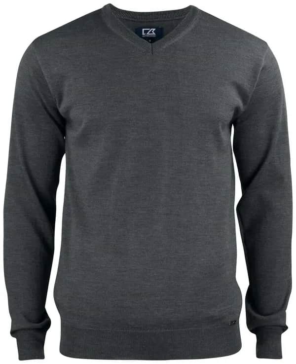 Everett V-neck Men - Anthracite Melange