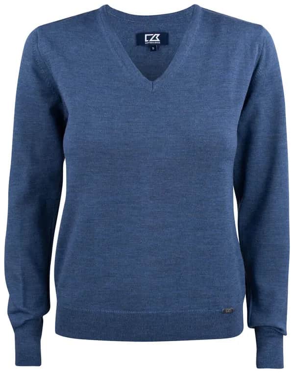 Everett V-neck Ladies - Denim Melange