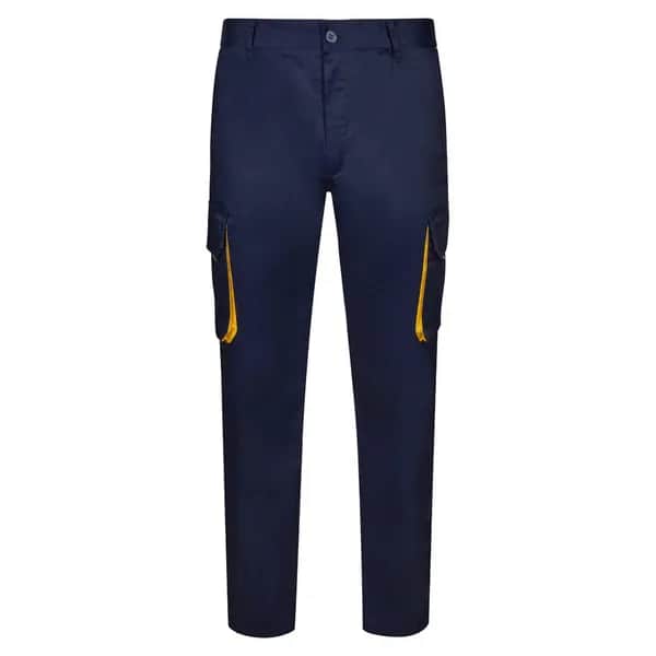 Zweifarbige Twill-Hose mit mehreren Taschen (200 g/m²), aus Baumwolle (35 %) und Polyester (65 %) - VL HYPNOS - Marineblau