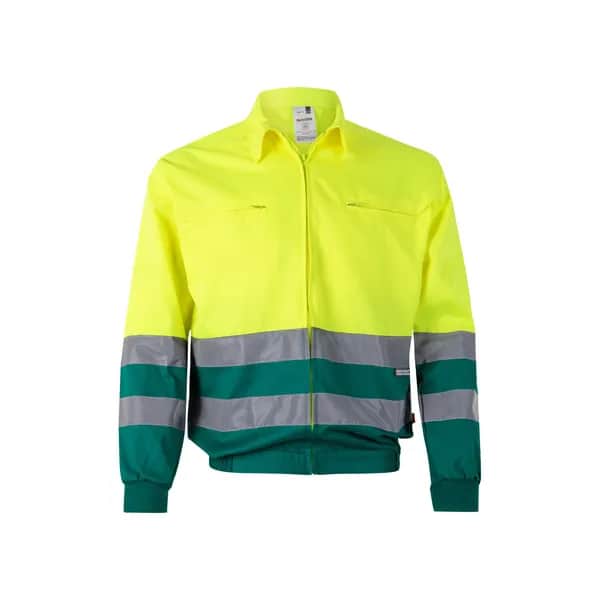 Zweifarbige Twill-Jacke (210g/m²) aus Polyester (80%) und Baumwolle (20%) - VL NEPTUNE - Grün