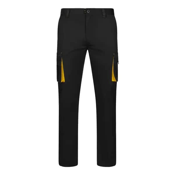 Zweifarbige Stretch-Hose mit mehreren Taschen (240 g/m²), aus Baumwolle (46 %), EME (38 %) und Polyester (16 %) - VL FIDES - Schwarz