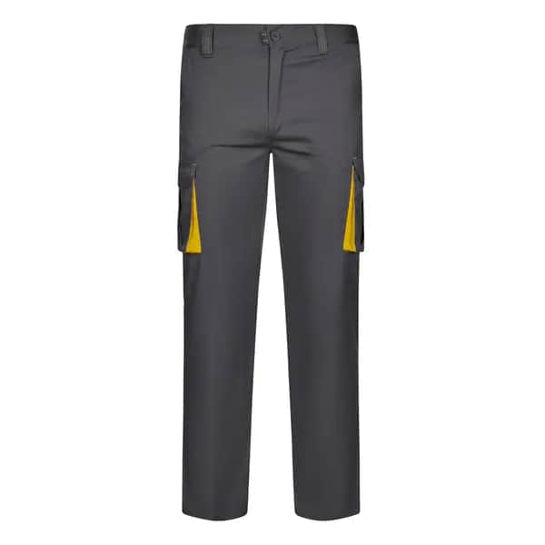 Zweifarbige Stretch-Hose mit mehreren Taschen (240 g/m²), aus Baumwolle (46 %), EME (38 %) und Polyester (16 %) - VL FIDES - Grau