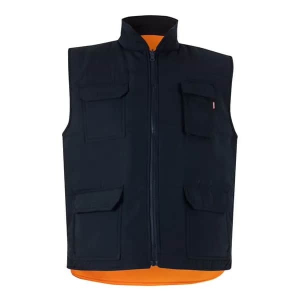 Steppweste (220g/m²), wendbar und mit mehreren Taschen, aus Polyester (100%), mit Reißverschluss und Wendezipper - VL DIANA - Orange