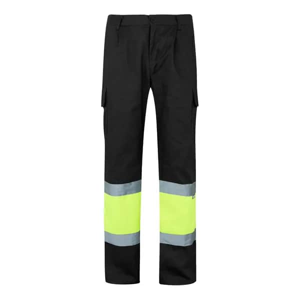 Zweifarbige Hose aus Twill (210 g/m²), gefüttert, mit mehreren Taschen, aus Baumwolle (20%) und Polyester (80%) - VL ATHENA - Schwarz