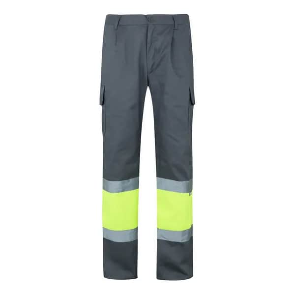 Zweifarbige Hose aus Twill (210 g/m²), gefüttert, mit mehreren Taschen, aus Baumwolle (20%) und Polyester (80%) - VL ATHENA - Grau