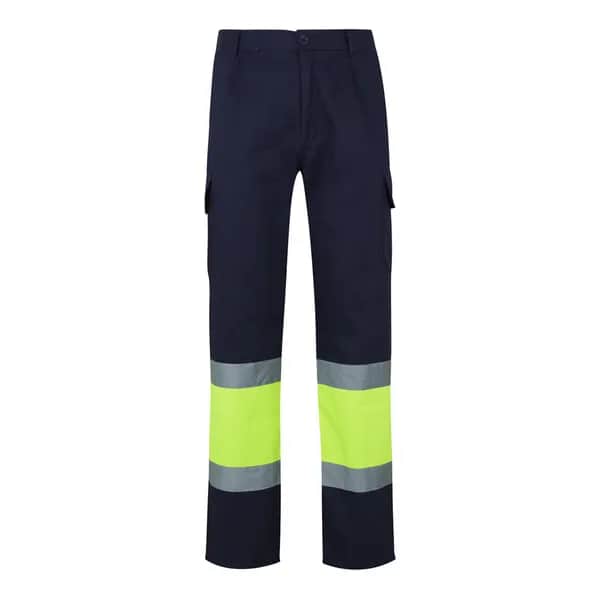Zweifarbige Twill-Hose mit mehreren Taschen (210 g/m²), aus Baumwolle (20%) und Polyester (80%) - VL POSEIDON LARGE - Marineblau