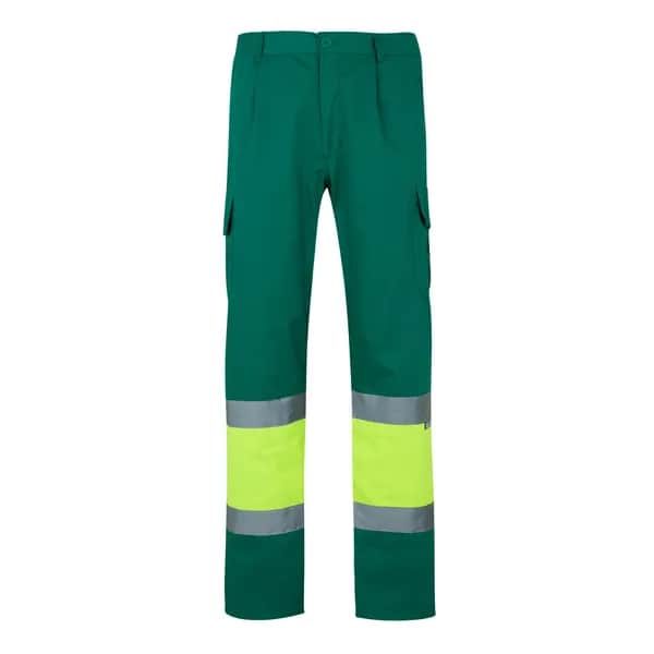 Zweifarbige Twill-Hose mit mehreren Taschen (210 g/m²), aus Baumwolle (20%) und Polyester (80%) - VL POSEIDON LARGE - Grün