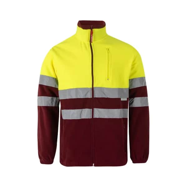 Zweifarbige Fleecejacke (280g/m²), aus Polyester (100%) - VL EROS LARGE - Burgunder