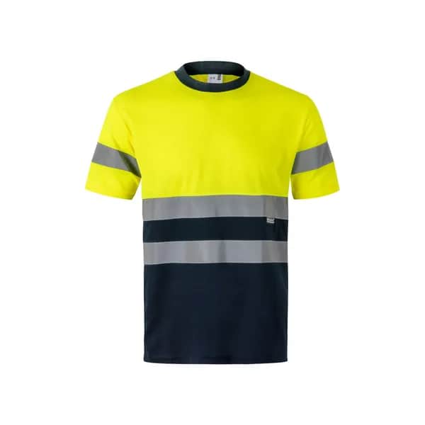 Zweifarbiges technisches T-Shirt mit Bird-Eye-Design (140 g/m²), aus Polyester (100%) - VL BRAHMA - Marineblau
