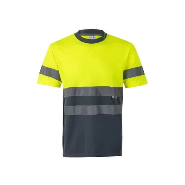 Zweifarbiges technisches T-Shirt mit Bird-Eye-Design (140 g/m²), aus Polyester (100%) - VL BRAHMA - Grau
