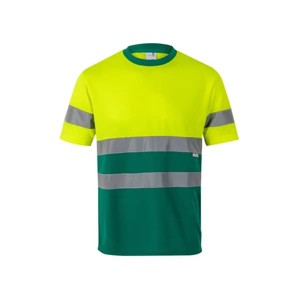 Zweifarbiges technisches T-Shirt mit Bird-Eye-Design (140 g/m²), aus Polyester (100%) - VL BRAHMA LARGE - Grün