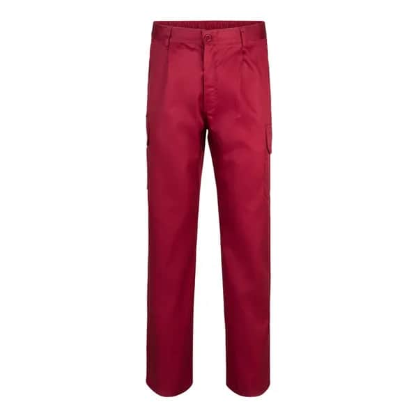 Hose mit mehreren Taschen aus Twill (200 g/m²), aus Baumwolle (35 %) und Polyester (65 %) - VL MABON - Burgunder