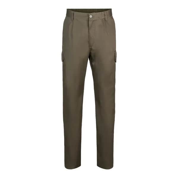 Hose mit mehreren Taschen aus Twill (200 g/m²), aus Baumwolle (35 %) und Polyester (65 %) - VL MABON - Khaki