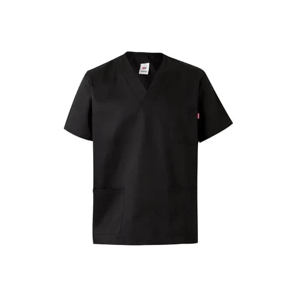 Tunika aus Twill (190g/m²) mit kurzen Ärmeln, aus Polyester (65%) und Baumwolle (35%) - VL ILLAPA - Schwarz