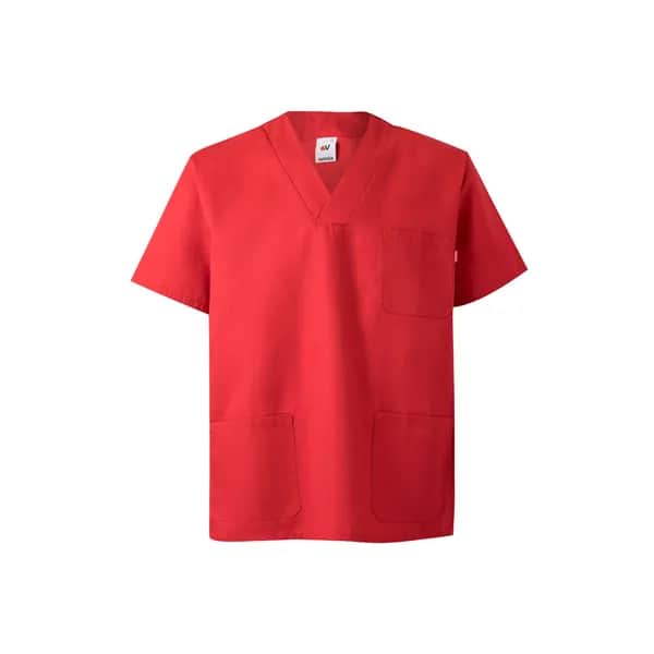 Tunika aus Twill (190g/m²) mit kurzen Ärmeln, aus Polyester (65%) und Baumwolle (35%) - VL ILLAPA - Rot
