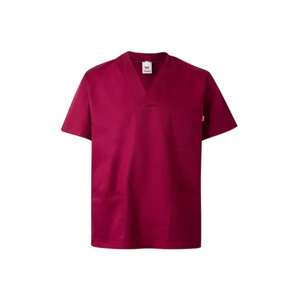 Tunika aus Twill (190g/m²) mit kurzen Ärmeln, aus Polyester (65%) und Baumwolle (35%) - VL ILLAPA - Burgunder