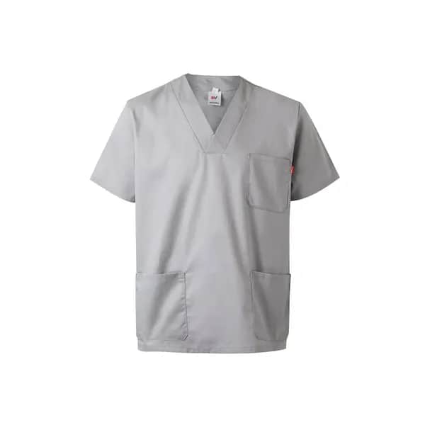 Tunika aus Twill (190g/m²) mit kurzen Ärmeln, aus Polyester (65%) und Baumwolle (35%) - VL ILLAPA - Hellgrau