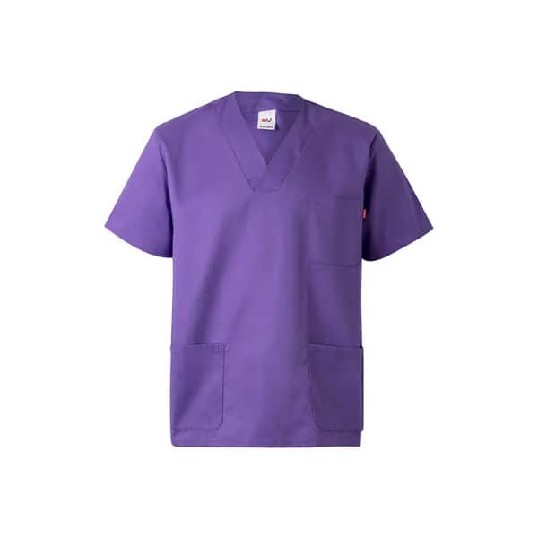 Tunika aus Twill (190g/m²) mit kurzen Ärmeln, aus Polyester (65%) und Baumwolle (35%) - VL ILLAPA - Lila