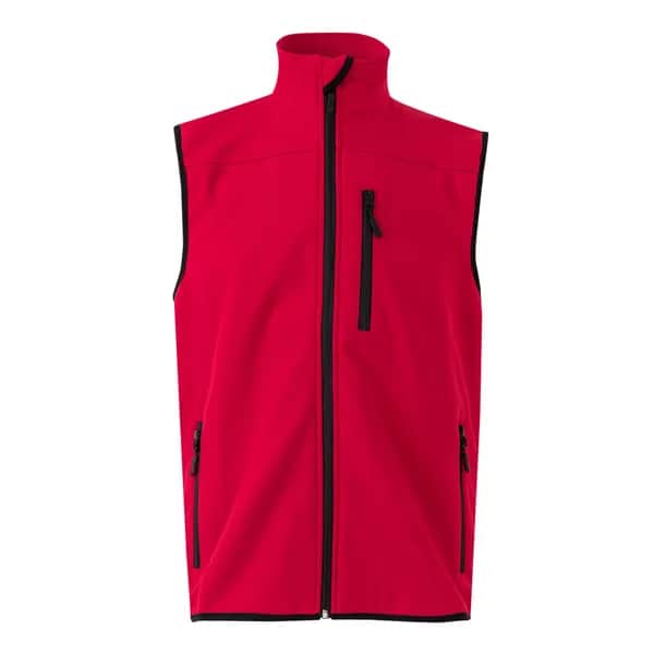 Softshell-Weste (280 g/m²), mit Polarfutter, aus Polyester (94 %) und Elastan (6 %) - VL VARUNA - Rot