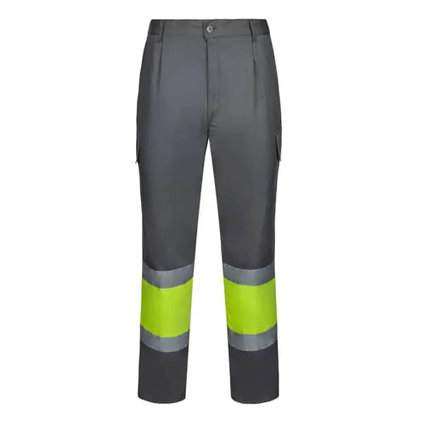Zweifarbige Hose aus Twill (190g/m²), Baumwolle (20%) und Polyester (80%) - VL ARTEMIS - Grau