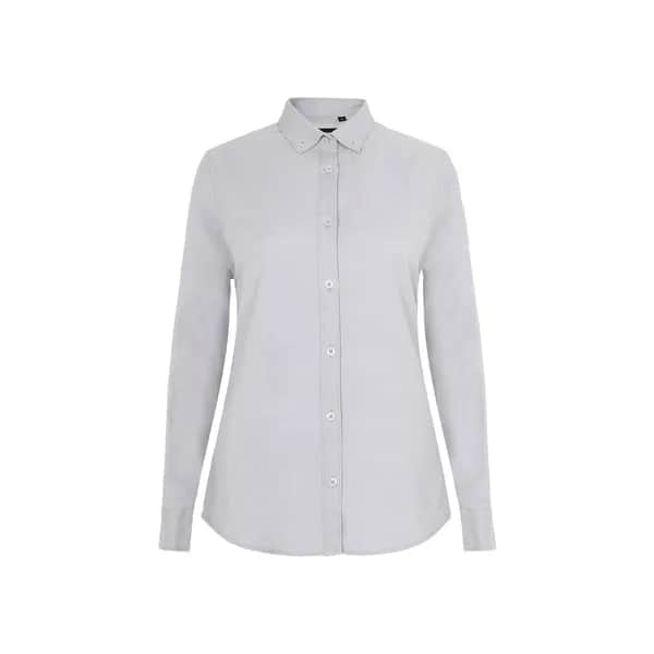 Hemd Oxford (180 g/m²) für Damen, aus Baumwolle (50 %), Polyester (45 %) und Elasthan (5 %) - VL PRITHVI WOMEN - Hellgrau